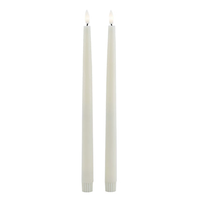 Luxe Collection S/2 Taupe LED Wax Dinner Candles - Candles from the Quanta Home collection.