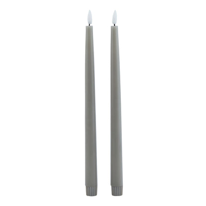 Luxe Collection S/2 Grey LED Wax Dinner Candles - Candles from the Quanta Home collection.