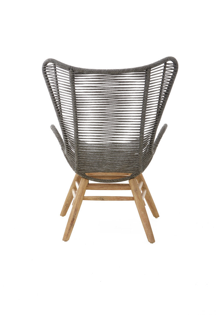 Weave Grey Rope Lounge Chair And Footstool