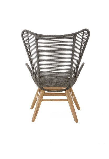 Weave Grey Rope Lounge Chair And Footstool
