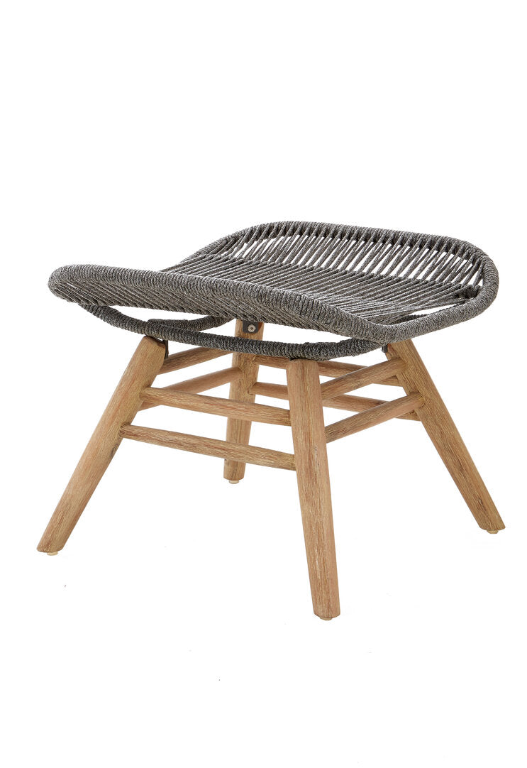 Weave Grey Rope Lounge Chair And Footstool