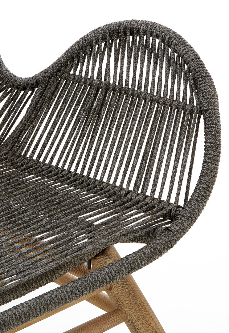 Weave Grey Rope Lounge Chair And Footstool