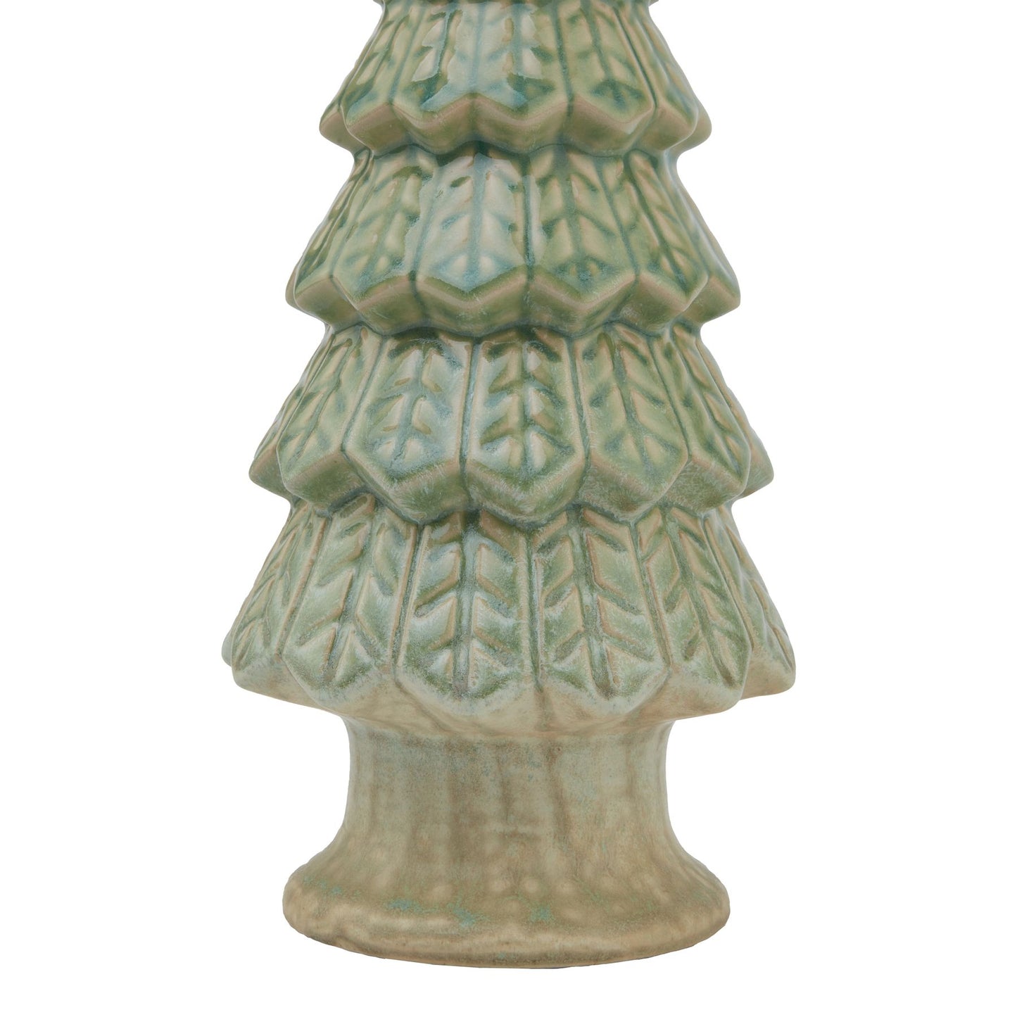 Light Green Ceramic Fir Tree With Base - Christmas Room Decorations from the Quanta Home collection.