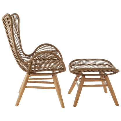 Weave Latte Rope Lounge Chair And Footstool