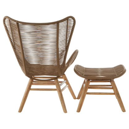 Weave Latte Rope Lounge Chair And Footstool