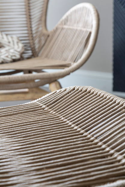 Weave Latte Rope Lounge Chair And Footstool