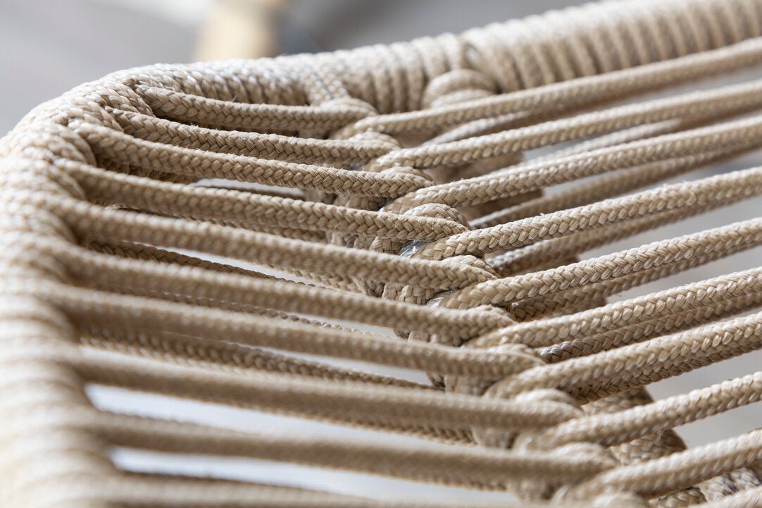 Weave Latte Rope Lounge Chair And Footstool