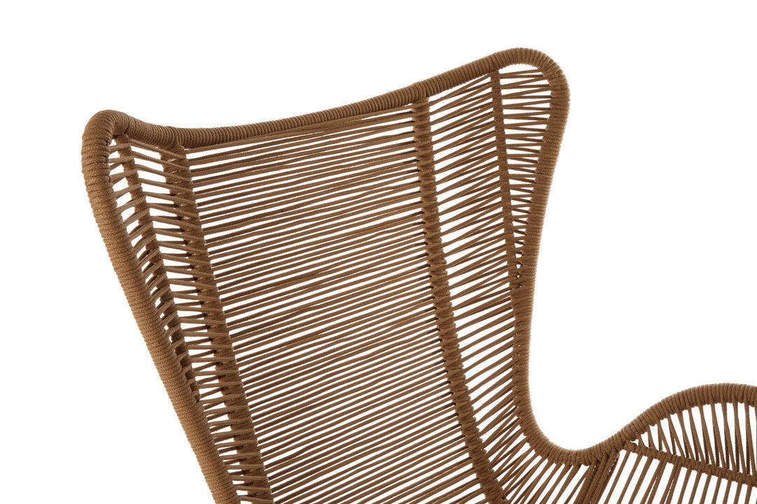 Weave Latte Rope Lounge Chair And Footstool