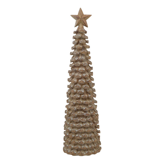 Large Beige Cedar Tree With Star - Christmas Room Decorations from the Quanta Home collection.