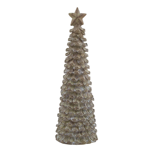 Medium Beige Cedar Tree With Star - Christmas Room Decorations from the Quanta Home collection.