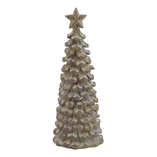 Small Beige Cedar Tree With Star - Christmas Room Decorations from the Quanta Home collection.