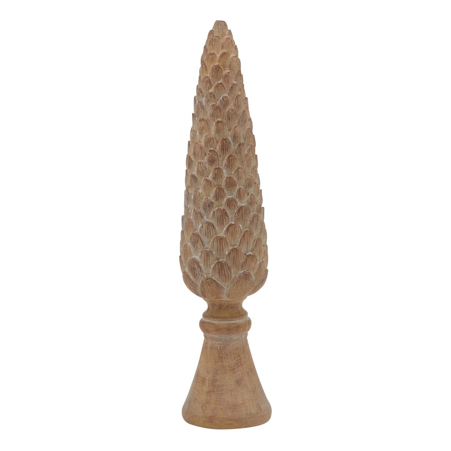 Large Pinecone Sculpture On Base - Christmas Room Decorations from the Quanta Home collection.