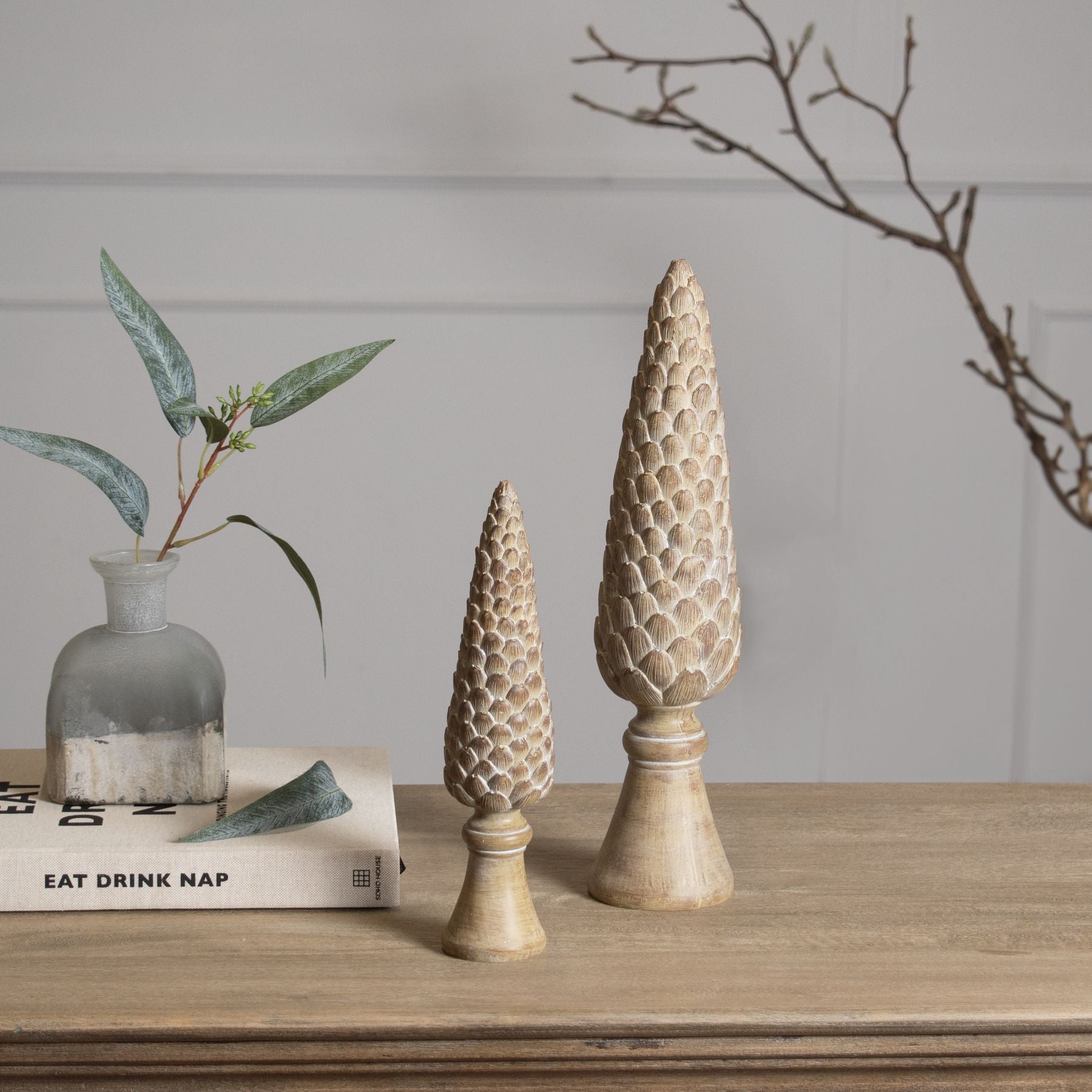 Medium Pinecone Sculpture On Base - Christmas Room Decorations from the Quanta Home collection.