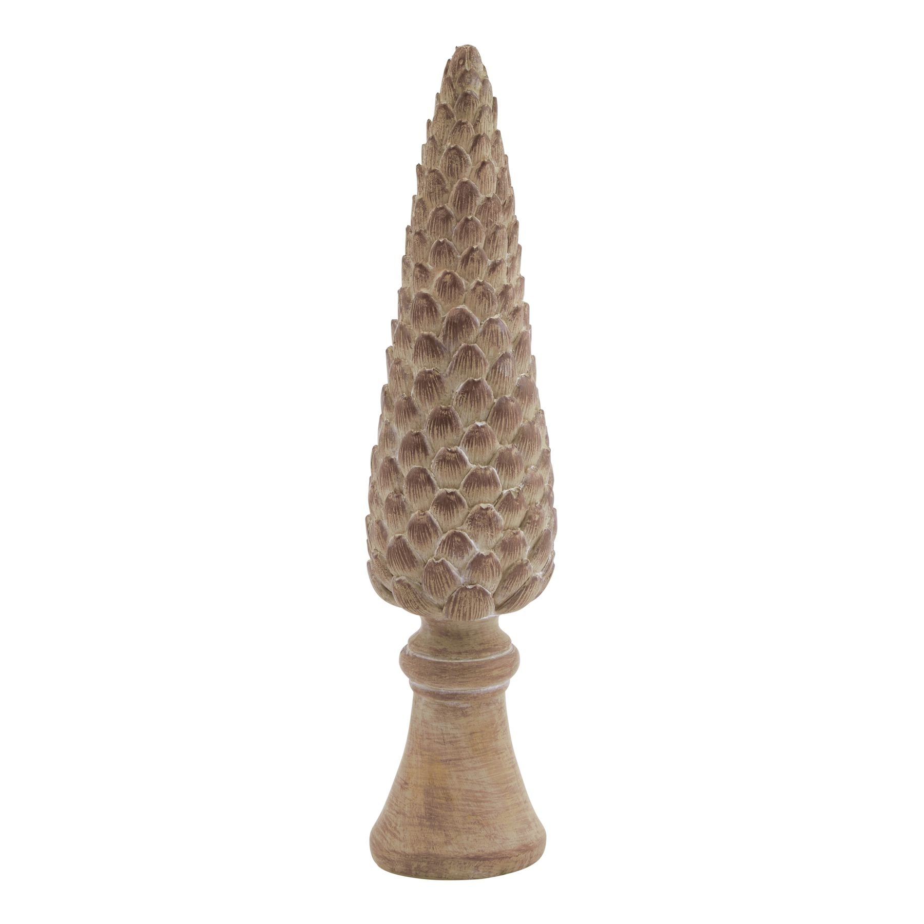 Medium Pinecone Sculpture On Base - Christmas Room Decorations from the Quanta Home collection.
