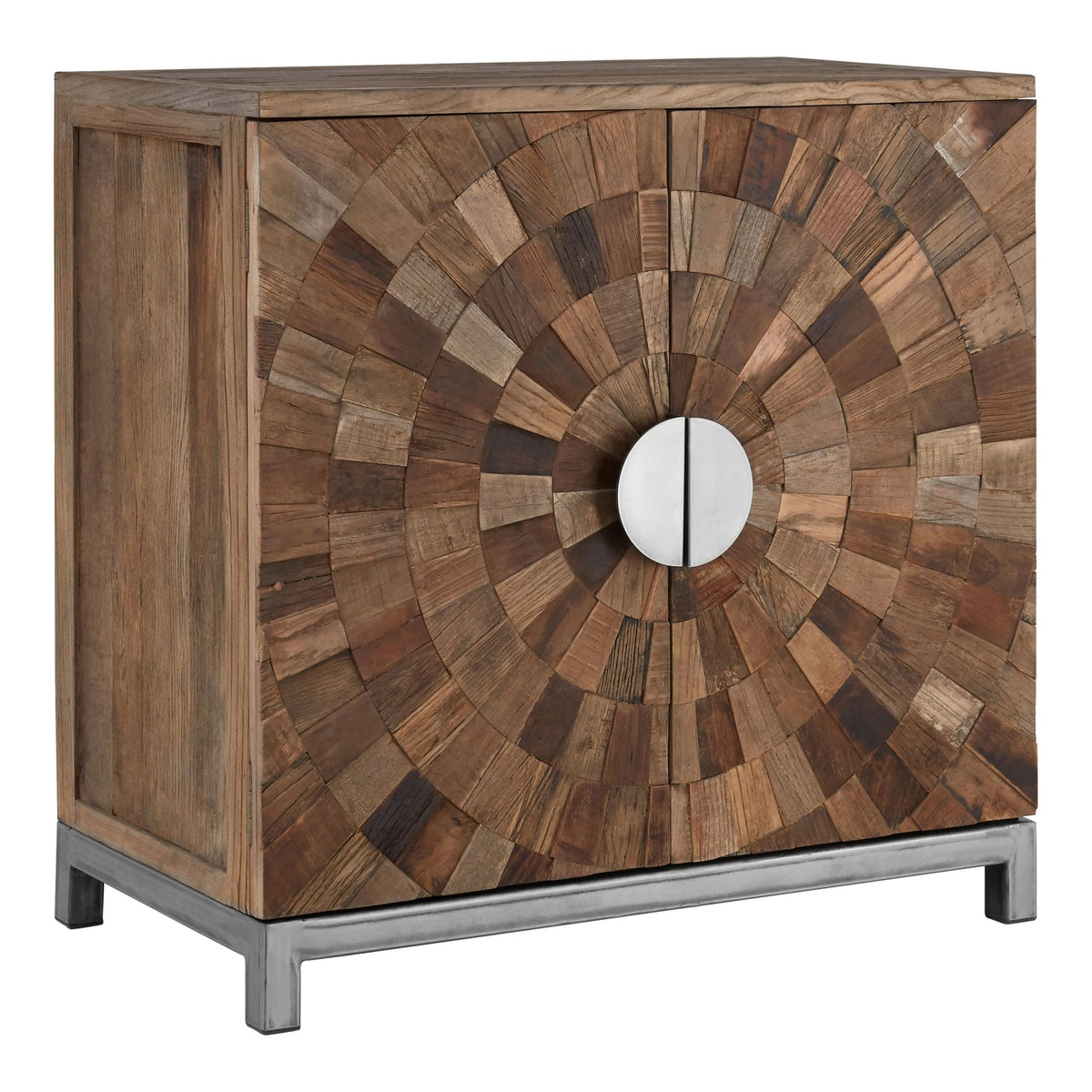 Oro Large Recycled Elm Wood 2 Door Cabinet