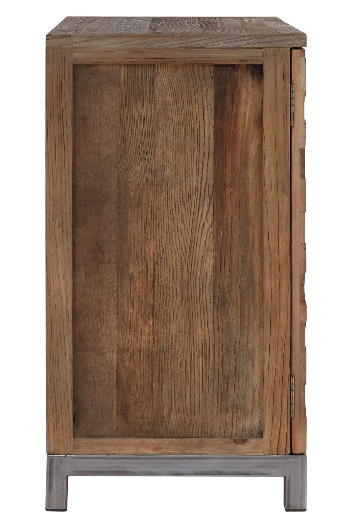 Oro Large Recycled Elm Wood 2 Door Cabinet