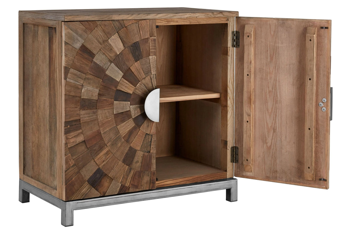 Oro Large Recycled Elm Wood 2 Door Cabinet