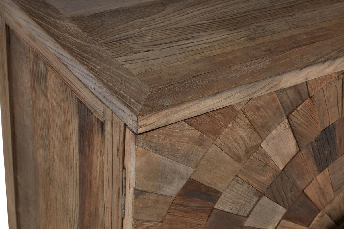 Oro Large Recycled Elm Wood 2 Door Cabinet