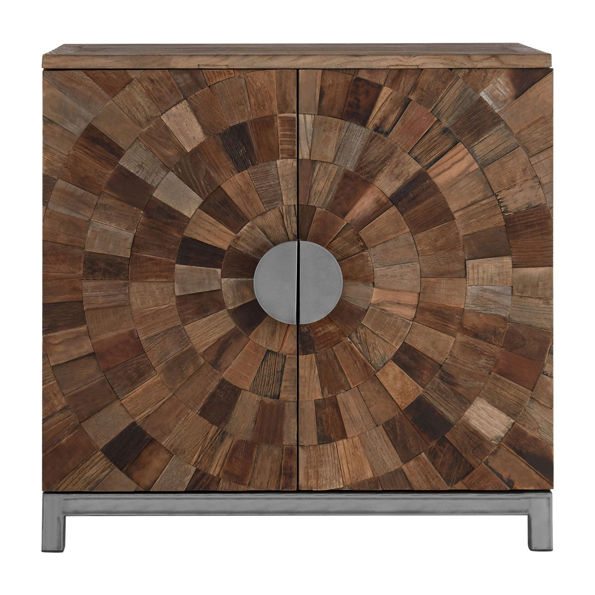Oro Large Recycled Elm Wood 2 Door Cabinet