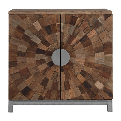 Oro Large Recycled Elm Wood 2 Door Cabinet