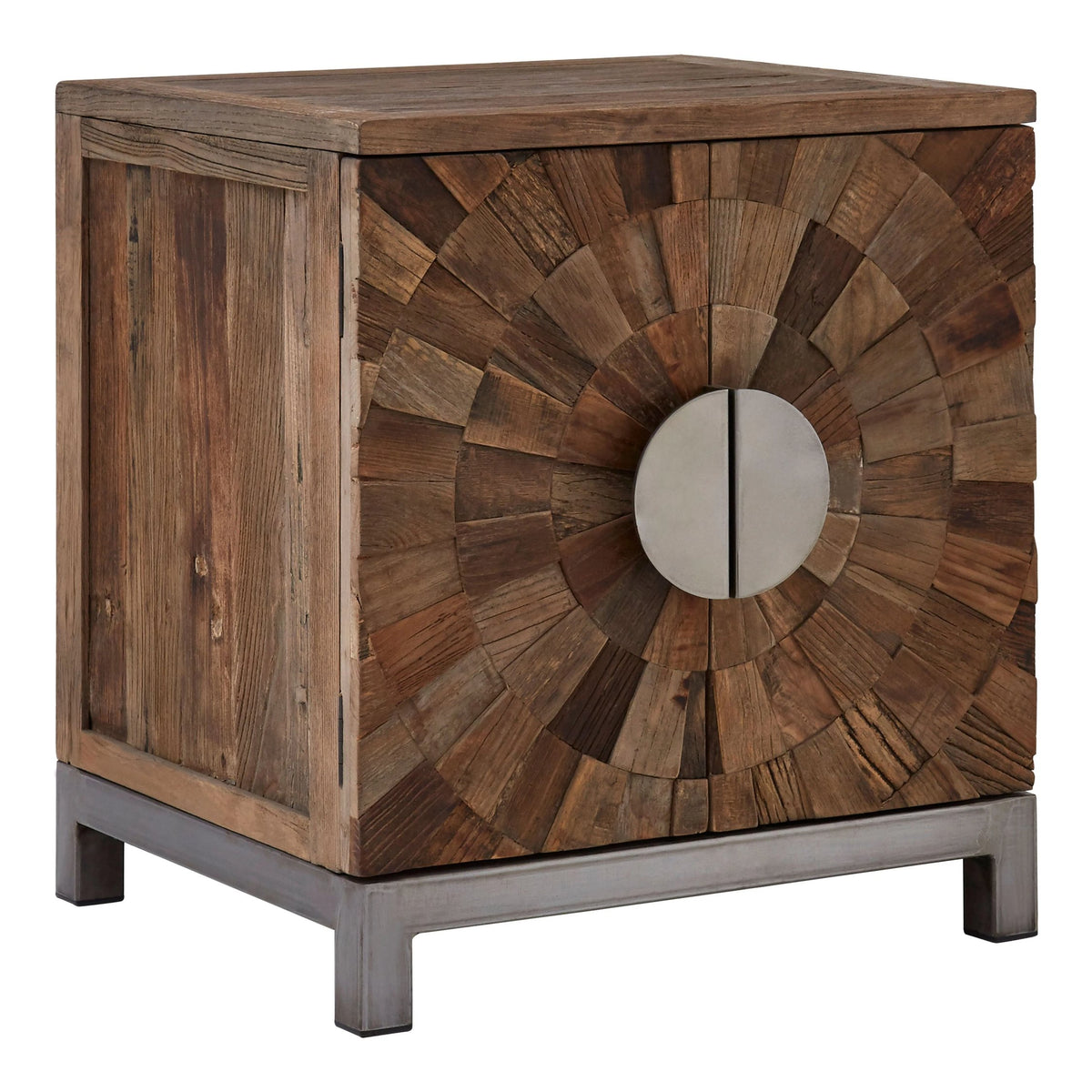 Oro Small Recycled Elm Wood 2 Door Cabinet