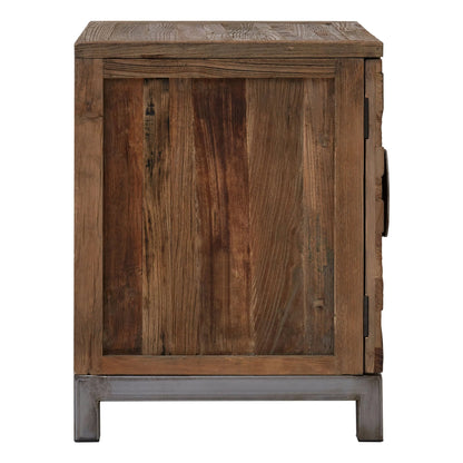 Oro Small Recycled Elm Wood 2 Door Cabinet