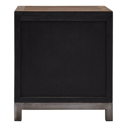 Oro Small Recycled Elm Wood 2 Door Cabinet