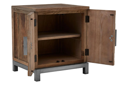 Oro Small Recycled Elm Wood 2 Door Cabinet