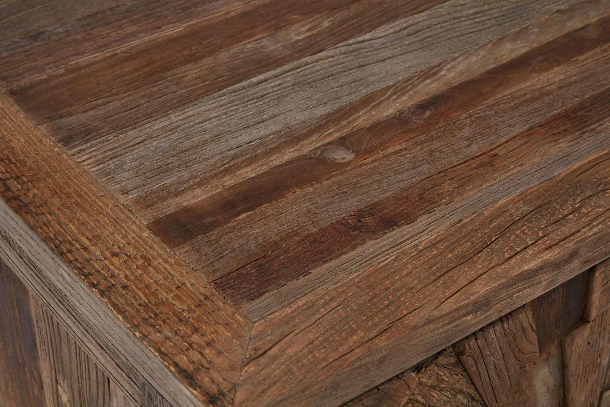 Oro Small Recycled Elm Wood 2 Door Cabinet