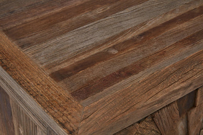 Oro Small Recycled Elm Wood 2 Door Cabinet