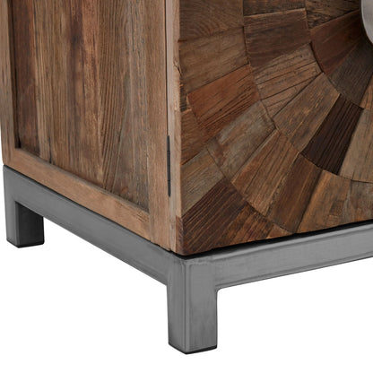 Oro Small Recycled Elm Wood 2 Door Cabinet