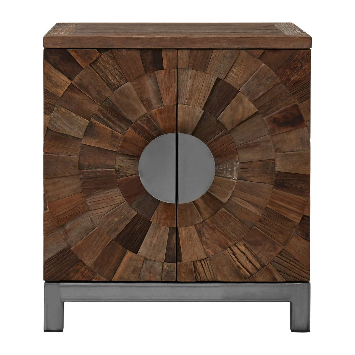 Oro Small Recycled Elm Wood 2 Door Cabinet