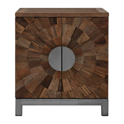 Oro Small Recycled Elm Wood 2 Door Cabinet