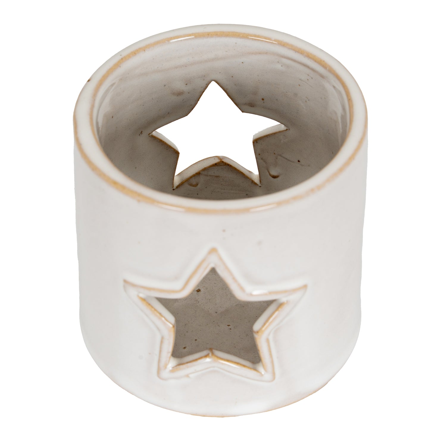White Ceramic Star Cut-Out Tealight Holder