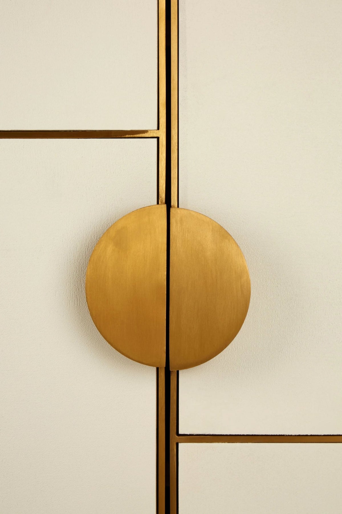 Modena Oak Wood and Brushed Gold Cabinet