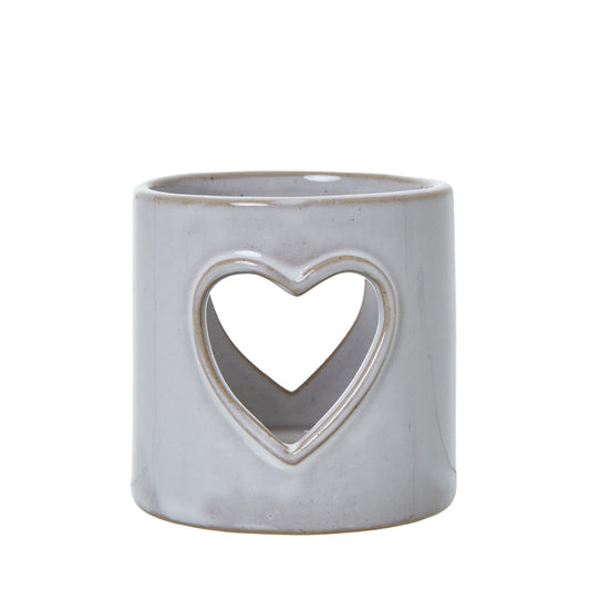 White Ceramic Heart Cut-Out Tealight Holder - Christmas Candles & Candle Accessories from the Quanta Home collection.