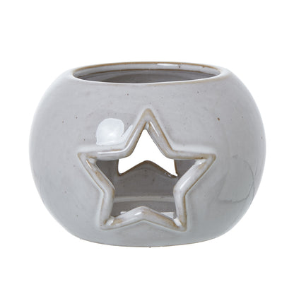 White Ceramic Star Cut-Out Round Tealight Holder - Christmas Candles & Candle Accessories from the Quanta Home collection.