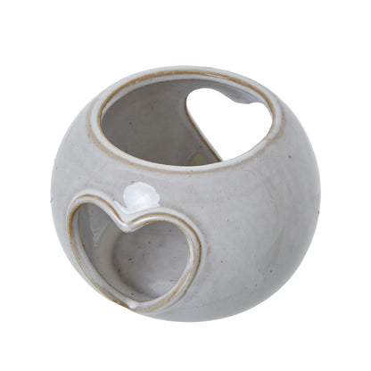 White Ceramic Heart Cut-Out Round Tealight Holder - Christmas Candles & Candle Accessories from the Quanta Home collection.