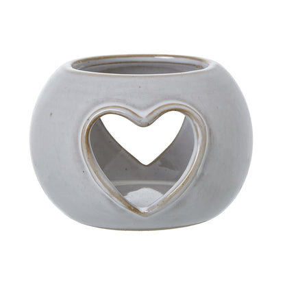 White Ceramic Heart Cut-Out Round Tealight Holder - Christmas Candles & Candle Accessories from the Quanta Home collection.