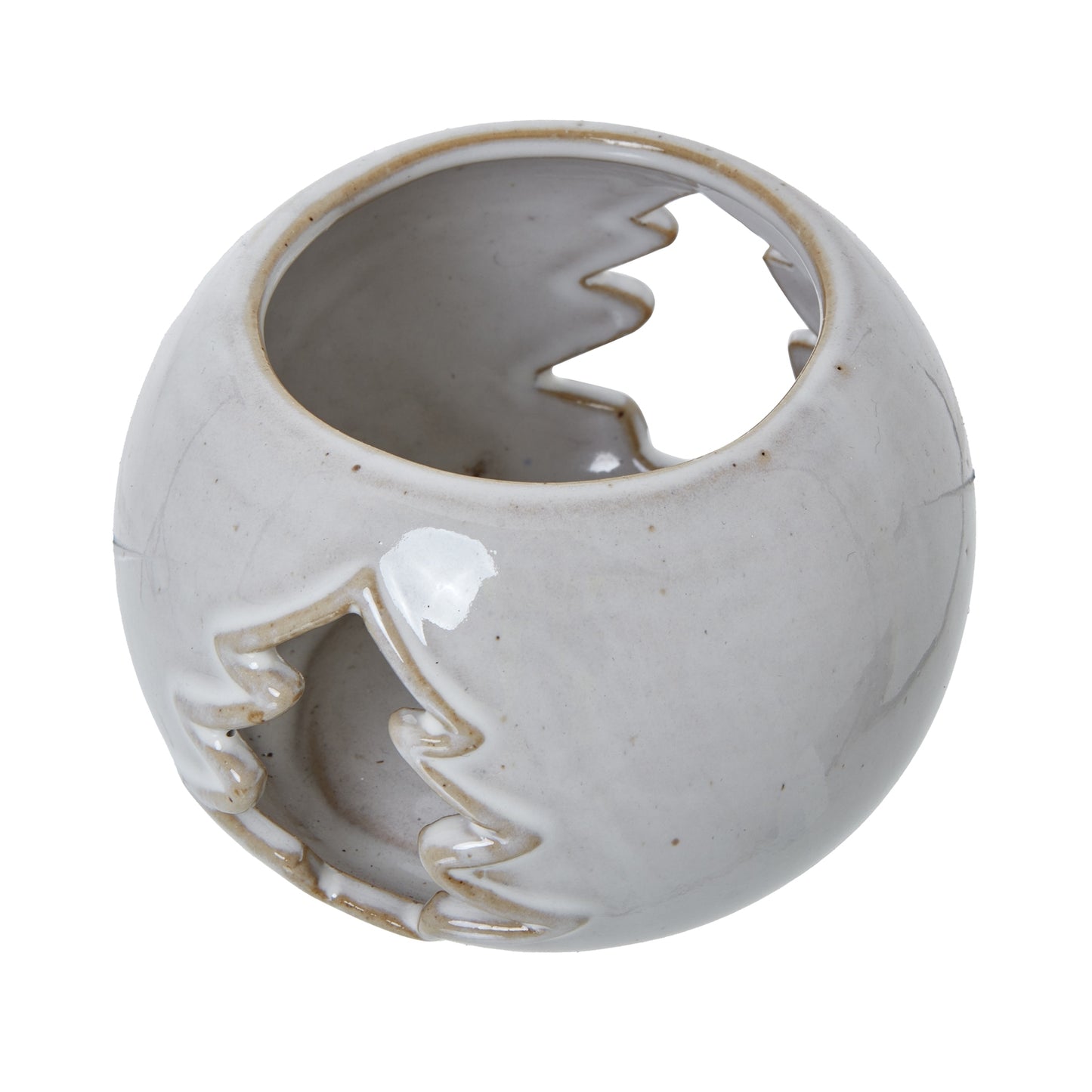 White Ceramic Tree Cut-Out Round Tealight Holder - Christmas Candles & Candle Accessories from the Quanta Home collection.