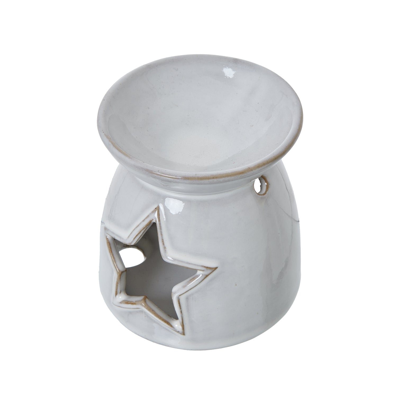 White Ceramic Star Cut-Out Wax Melt Tealight Holder - Christmas Candles & Candle Accessories from the Quanta Home collection.