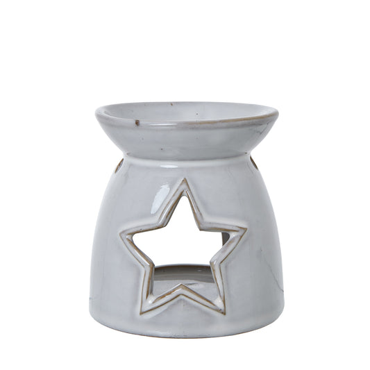 White Ceramic Star Cut-Out Wax Melt Tealight Holder - Christmas Candles & Candle Accessories from the Quanta Home collection.