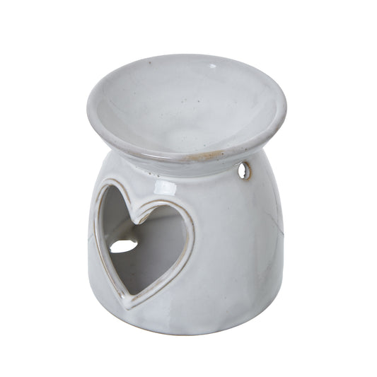 White Ceramic Heart Cut-Out Wax Melt Tealight Holder - Christmas Candles & Candle Accessories from the Quanta Home collection.