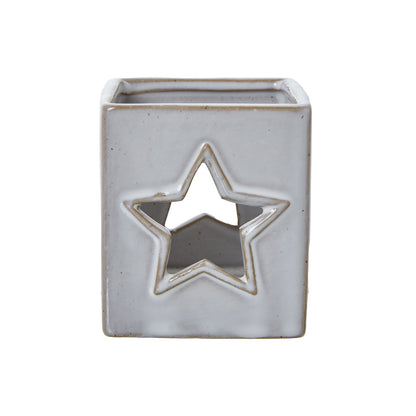 White Ceramic Star Cut-Out Square Tealight Holder - Christmas Candles & Candle Accessories from the Quanta Home collection.