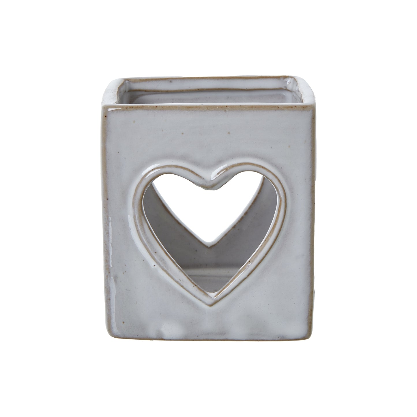 White Ceramic Heart Cut-Out Square Tealight Holder - Christmas Candles & Candle Accessories from the Quanta Home collection.