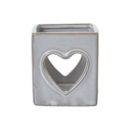 White Ceramic Heart Cut-Out Square Tealight Holder - Christmas Candles & Candle Accessories from the Quanta Home collection.