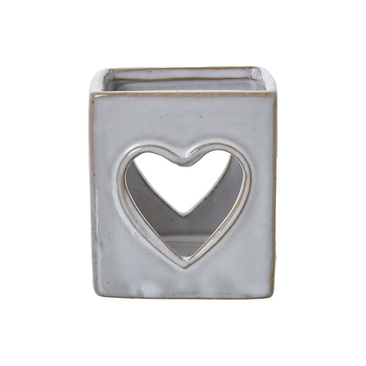White Ceramic Heart Cut-Out Square Tealight Holder - Christmas Candles & Candle Accessories from the Quanta Home collection.