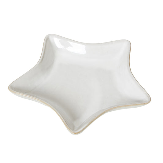 Medium White Ceramic Star Dish - Christmas Room Decorations from the Quanta Home collection.