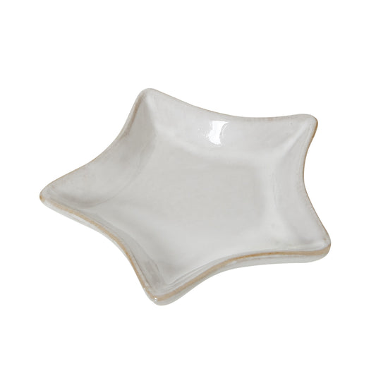 Small White Ceramic Star Dish - Christmas Room Decorations from the Quanta Home collection.