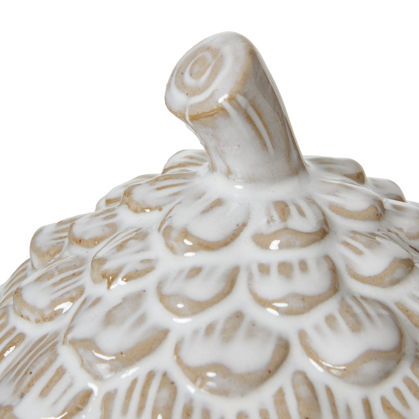 Large Ceramic Pine Cone Trinket Dish With Lid - Christmas Room Decorations from the Quanta Home collection.